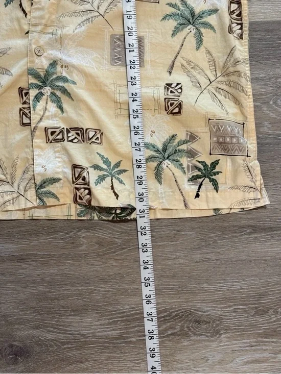 Batik Bay Men's Hawaiian Tropical Print Short-Sleeve Shirt - Cream Palm Size XL - Picture 3 of 9